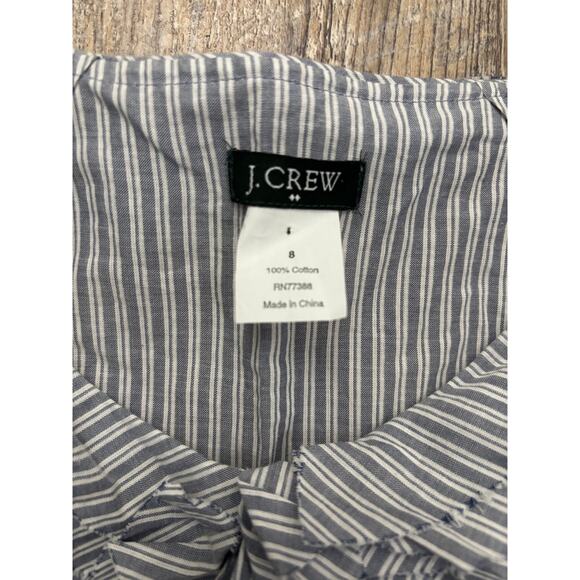 J. Crew Striped Ruffle Tank Top Size 8 - Picture 4 of 5